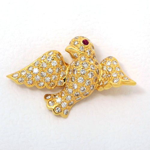 ダイヤモンド＆ルビー タックピンブローチ ｜ BX01881