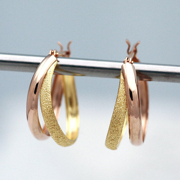Yellow Gold x Pink Gold Earrings ｜ EP03293