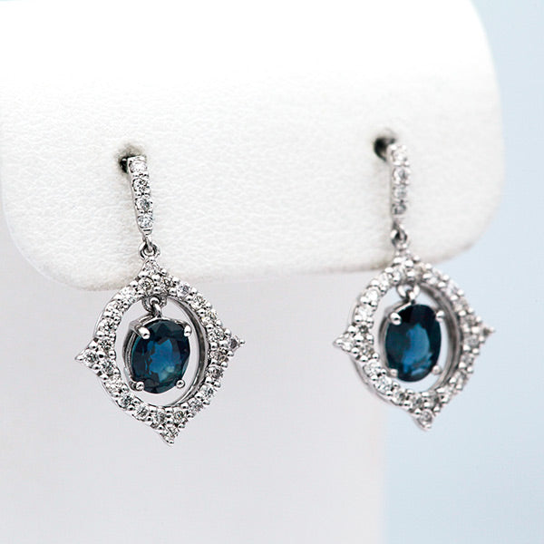 Royal Blue Sapphire Earrings ｜ EP03304