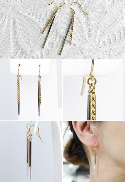 Yellow Gold x White Gold Earrings ｜ EP03340