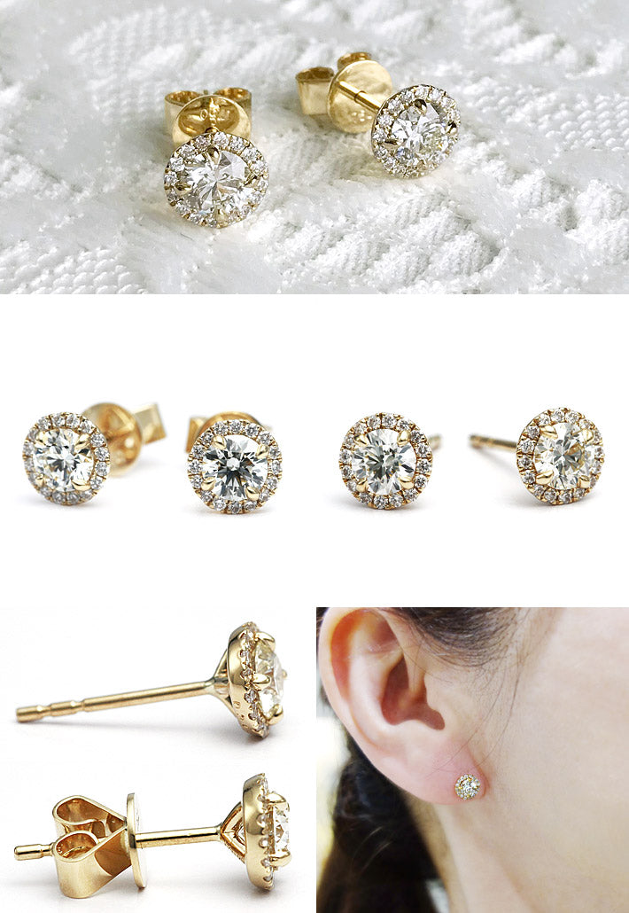 Diamond earrings ｜ EP03399<br>(0.302ct/G/VS2/EX , 0.309ct/G/VS2/EX H&amp;C)
