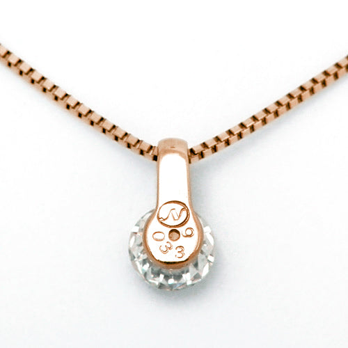 Pink Gold Single Claw Engagement Necklace | Venetian Chain