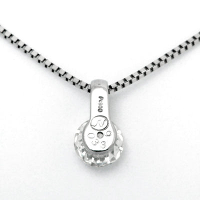 <tc>Platinum single prong engagement necklace | Box chain(VPN4507)</tc>