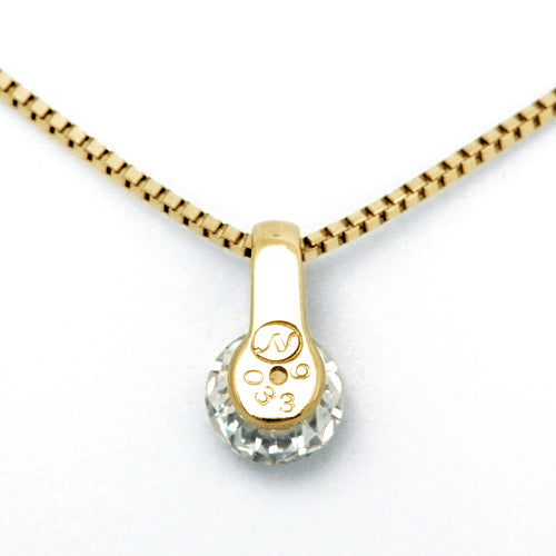 Yellow Gold Single Prong Engagement Necklace | Box chain(VKN4507)