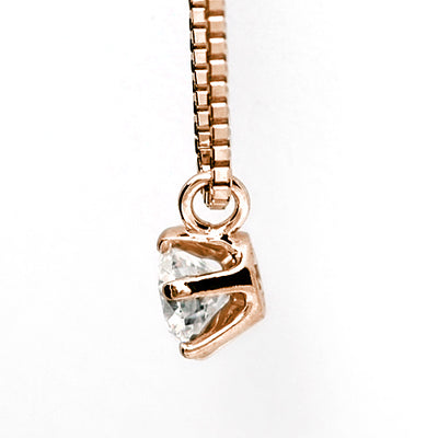 <tc>Pink gold 6 prong engagement necklace | Box Chain(VGG4507)</tc>