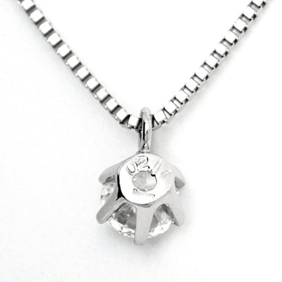 <tc>Platinum 6 prong engagement necklace | Box chain(VPG4507)</tc>