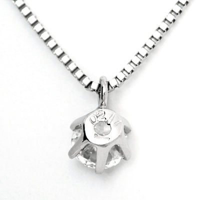 Platinum 6 prong engagement necklace | Venetian chain