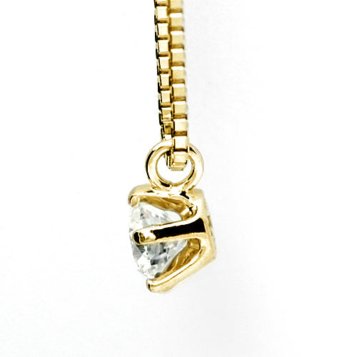 <tc>Yellow Gold 6 Prong Engagement Necklace | Box chain(VKG4507)</tc>
