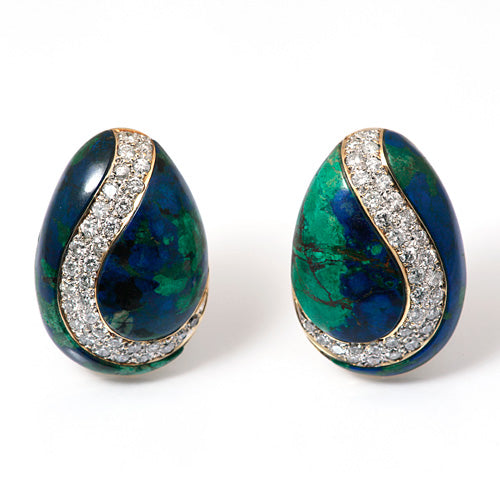 アジュラマラカイト ピアス｜ EX02845