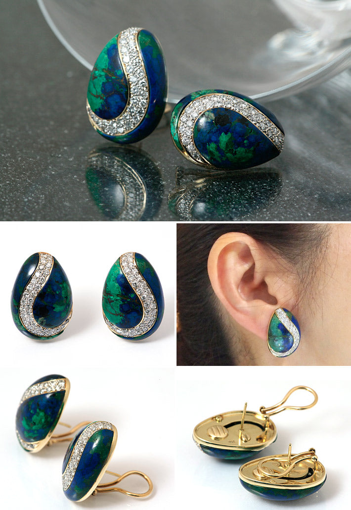 アジュラマラカイト ピアス｜ EX02845