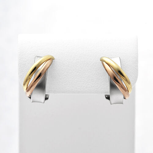 ホワイトゴールド×イエローゴールド×ピンクゴールド イヤリング ｜ EX04303