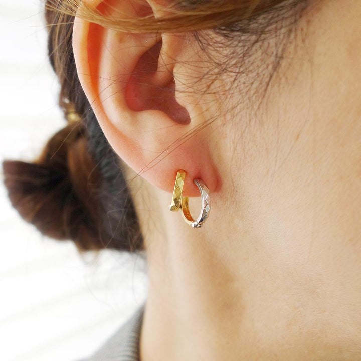 イエローゴールド×ホワイトゴールド ピアリング ｜ EX04341