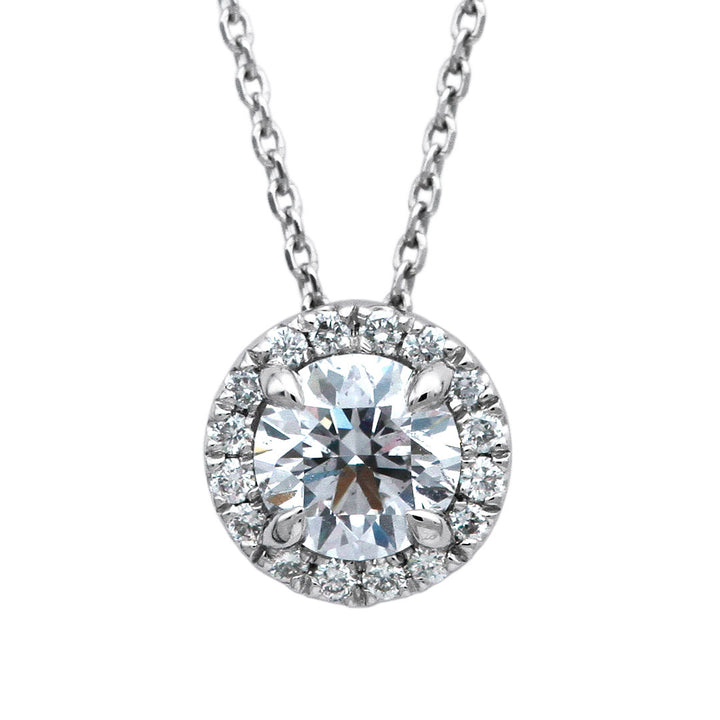 Diamond Halo Design Necklace | PD03633 (0.508ct/E/SI2/VG)