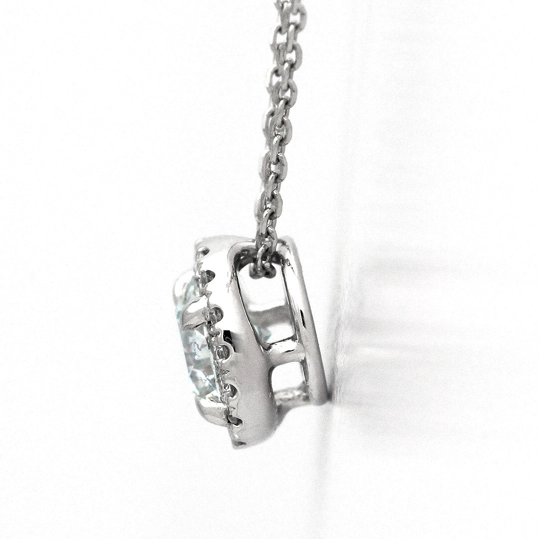 Diamond Halo Design Necklace | PD03419 (0.609ct/F/SI1/3EX)