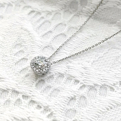 ダイヤモンド ヘイローデザインネックレス ｜ PD03673   (0.327ct/D/SI1/VG)