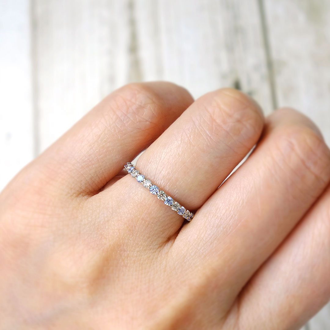 Half eternity ring (blue diamond) ｜ HD02155B-IB7
