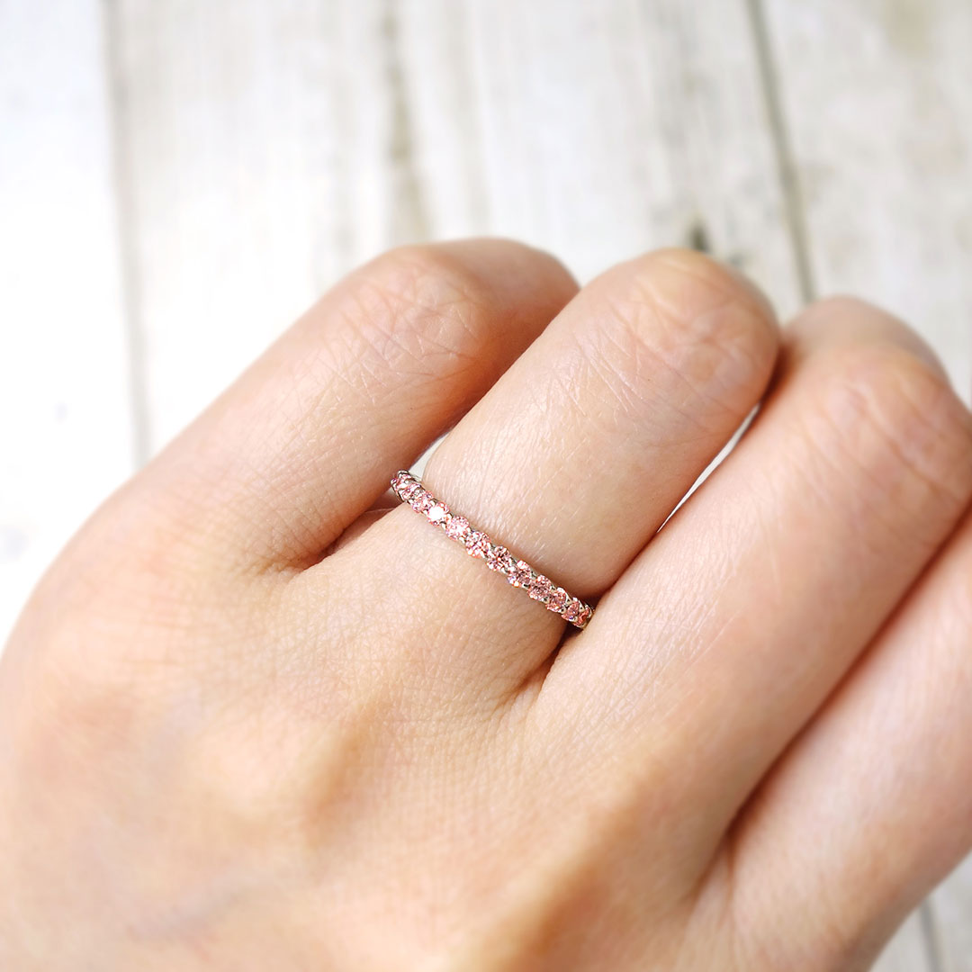 Half Eternity Ring (Pink Diamond) | HD02155B-PD15