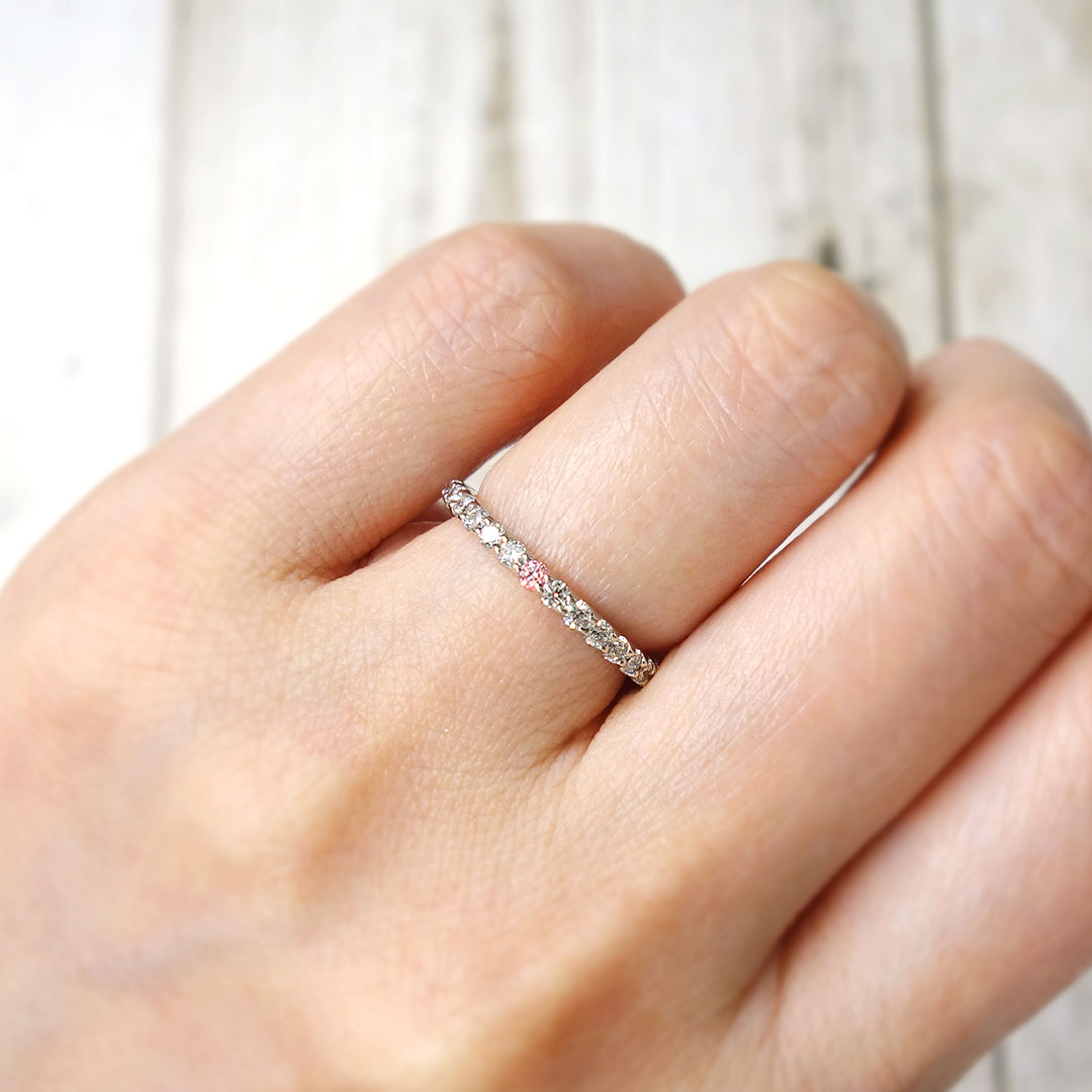 Half Eternity Ring (Pink Diamond) | HD02155B-PD1