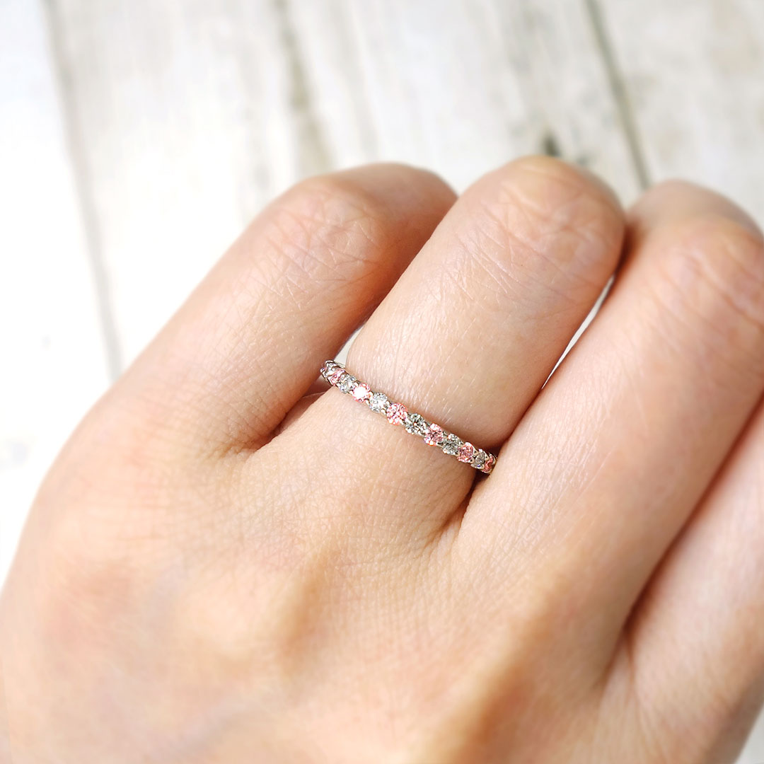 Half eternity ring (pink diamond) ｜ HD02155B-PD7