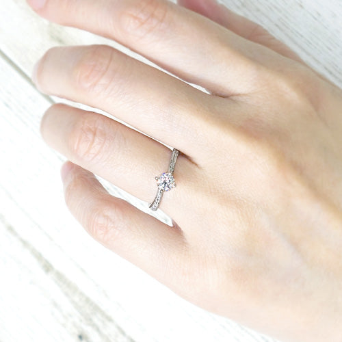アメジスト エンゲージリング 星モチーフ スター 婚約指輪 10金