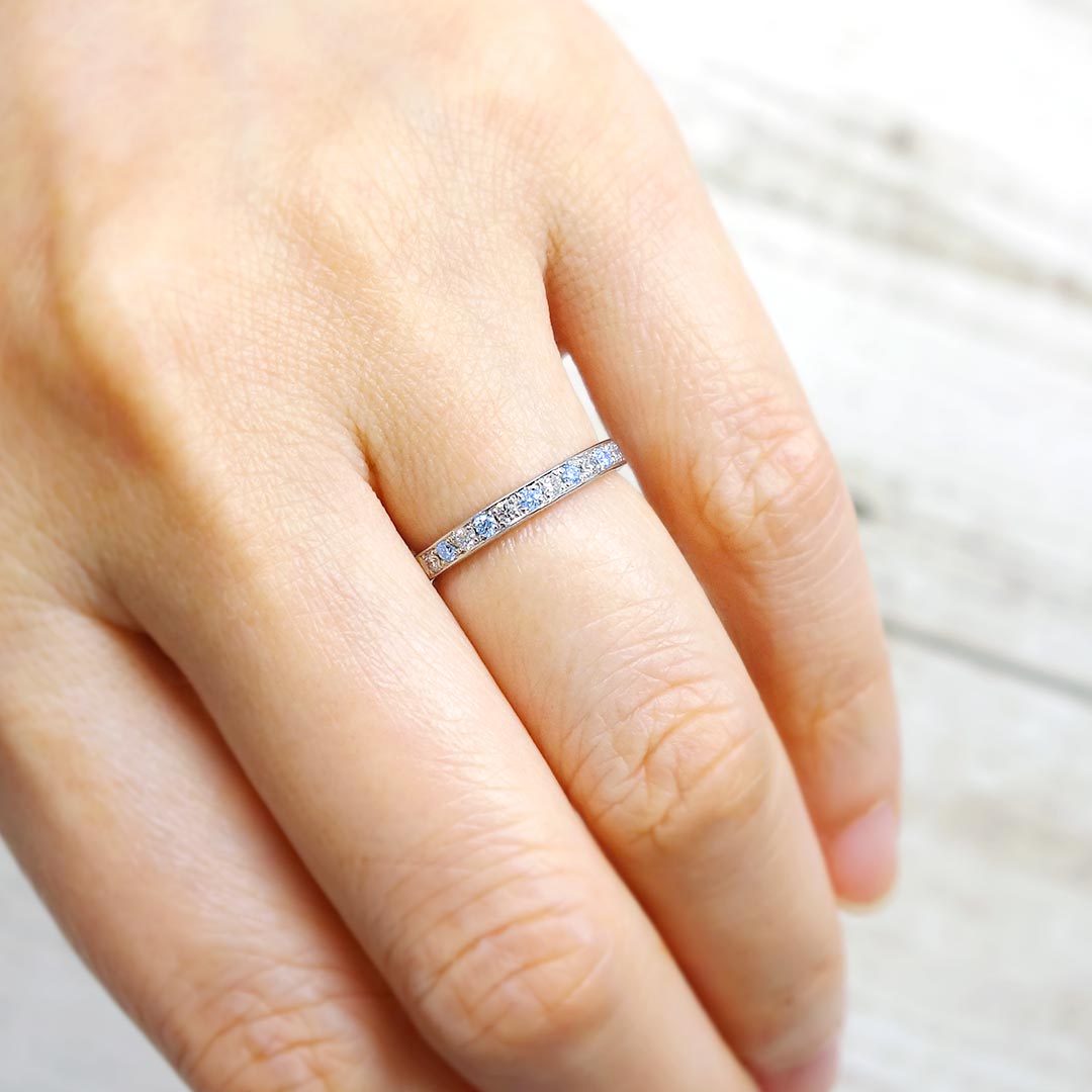 Half eternity ring (blue diamond) | KD00117-IB6