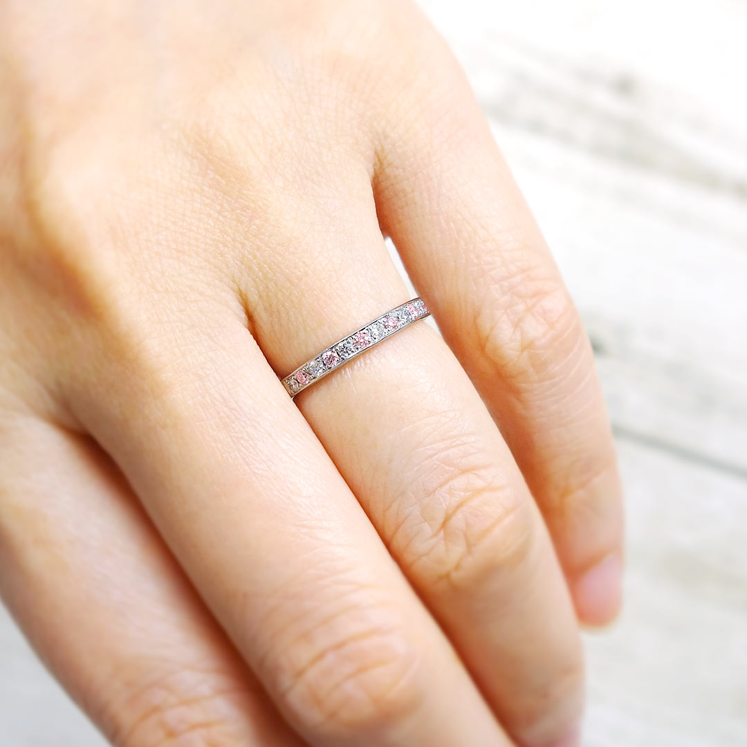 Half eternity ring (pink diamond) ｜ KD00117-PD6