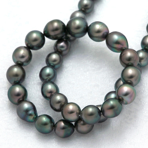 <tc>Tahitian South Sea Black Pearl Necklace ｜ 8.0～10.8mm ｜ NJ03275</tc>