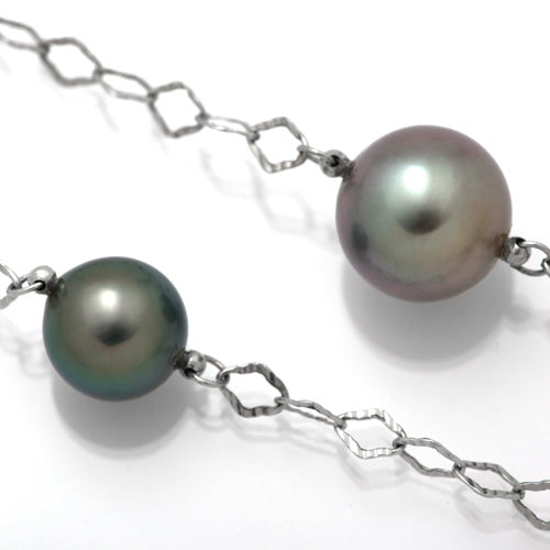 Tahitian Black Pearl Long Necklace | NJ03674