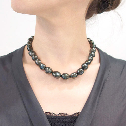 <tc>Tahitian South Sea Black Pearl Necklace ｜ 12.0～14.0mm ｜ NJ03692</tc>