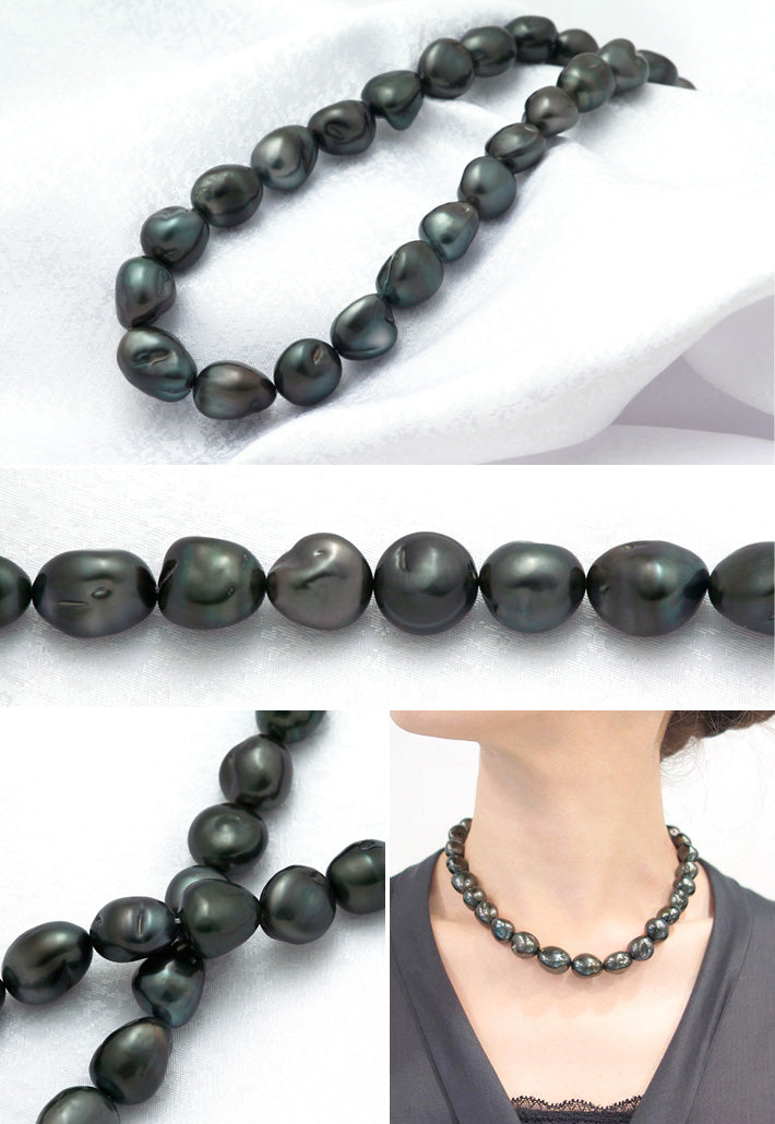 <tc>Tahitian South Sea Black Pearl Necklace ｜ NJ03692</tc>
