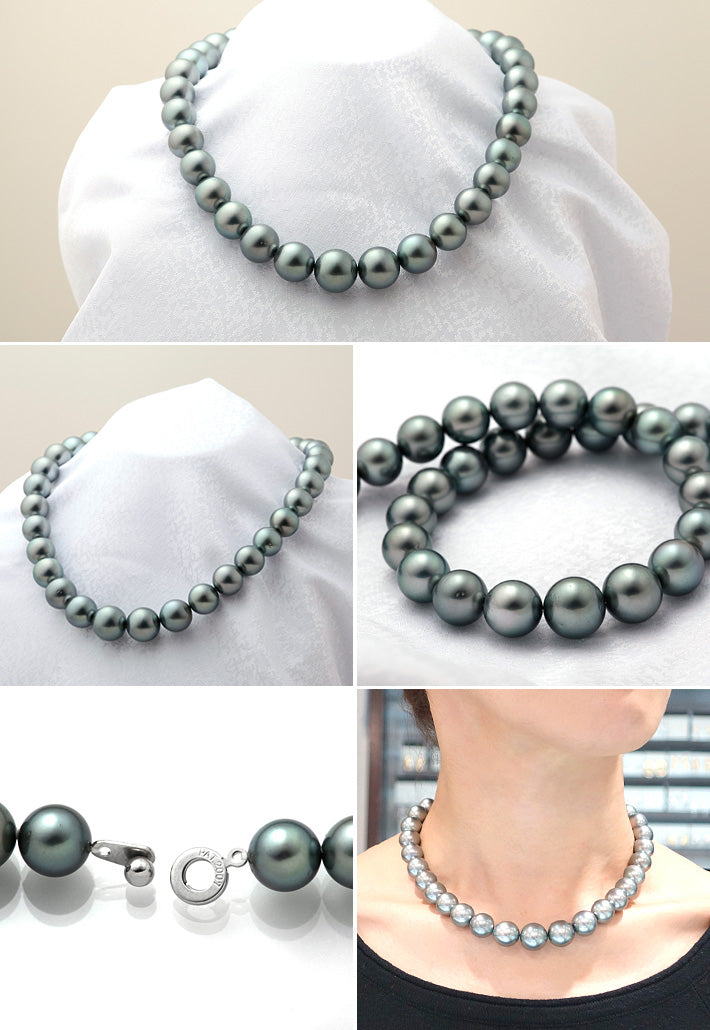 <tc>Tahitian South Sea Black Pearl Necklace ｜ 11.0～14.7mm ｜ NJ03693</tc>