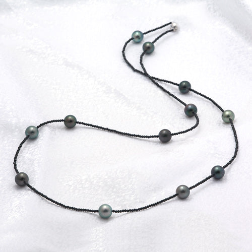 <tc>Tahitian Black Pearl Long Necklace  | 11.0～11.5mm  | NJ03816</tc>