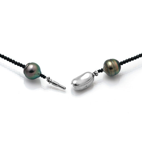 Tahitian Black Pearl Long Necklace | NJ03858