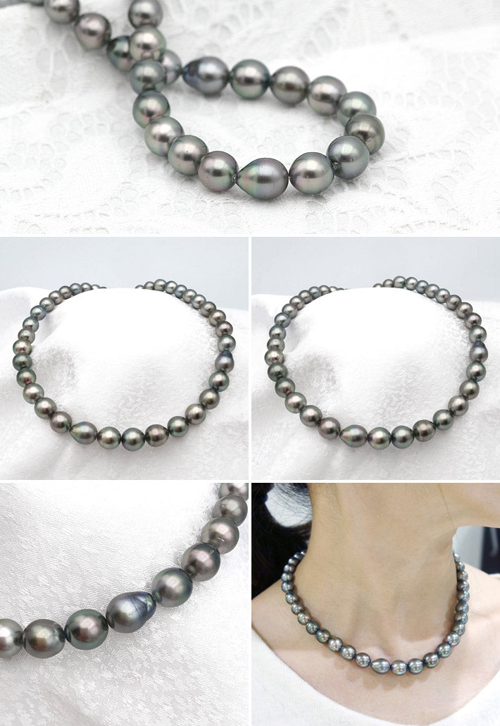 <tc>Tahitian South Sea Black Pearl Necklace ｜ NJ04085</tc>