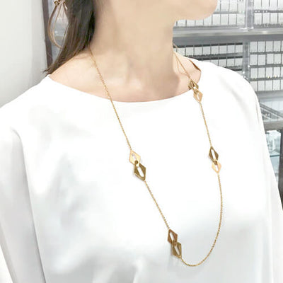 Yellow x Pink Gold Long Necklace ｜ NK09163