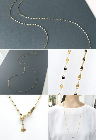 Yellow Gold Long Necklace ｜ NK09167