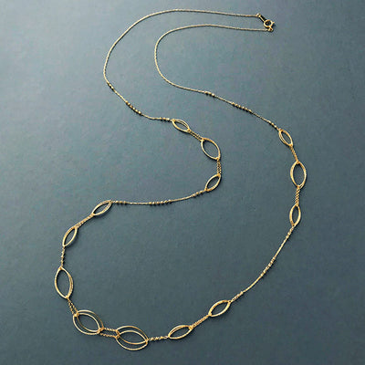 Yellow Gold Long Necklace ｜ NK09196