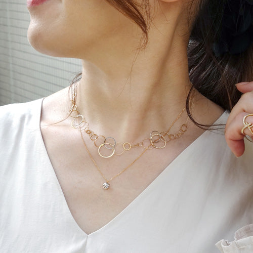 Yellow Gold x White Gold Necklace ｜ NK W0124