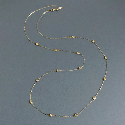 Yellow Gold x White Gold Long Necklace ｜ NK W0125