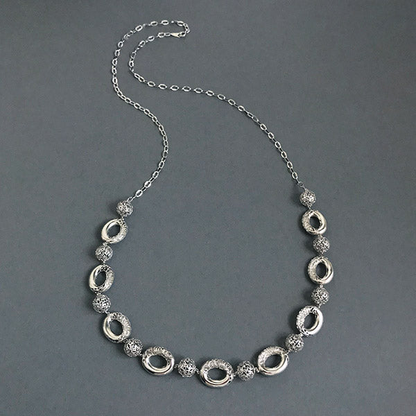 White Gold Long Necklace | NW00626