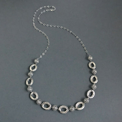 White Gold Long Necklace | NW00626