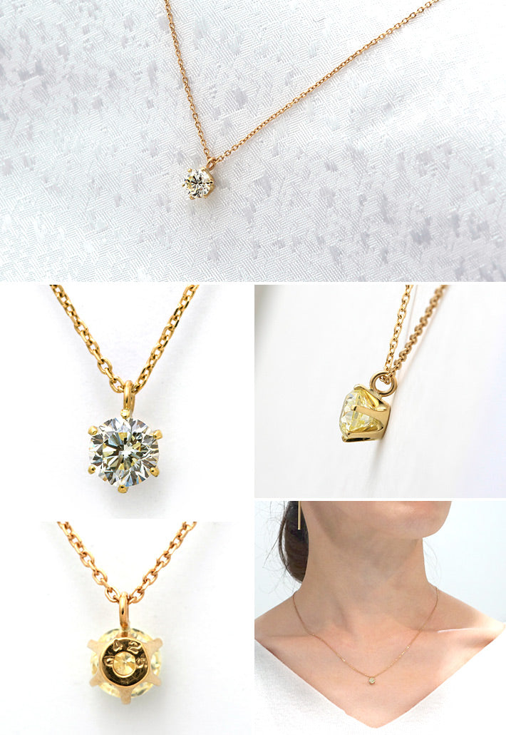 Single diamond necklace ｜ PD02887 (0.425ct / LY / VS1 / Good)