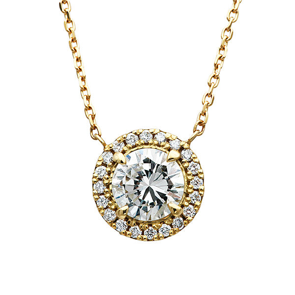 <tc>Halo Diamond Necklace | PD03338 (0.760ct/J/I1/Good)</tc>