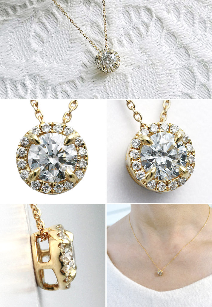 ダイヤモンド ヘイローデザインネックレス ｜ PD03676 (0.500ct/H/I1