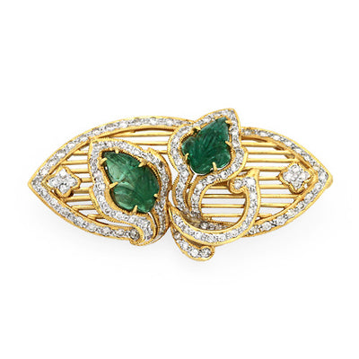 Emerald brooch (also used as a pendant top) ｜ PX02581