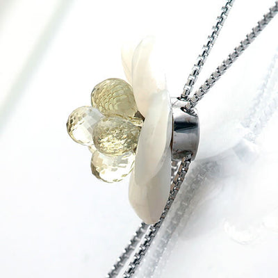 Lemon Quartz x Shell Necklace ｜ PX04445