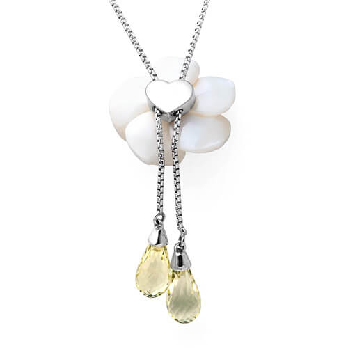 Lemon Quartz x Shell Necklace ｜ PX04445