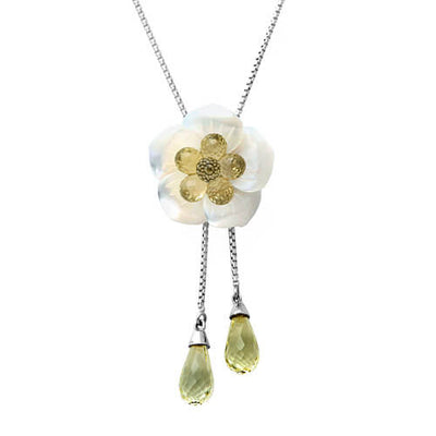 Lemon Quartz x Shell Necklace ｜ PX04445