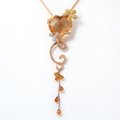 Citrine Quartz Pendant Top ｜ PX04447