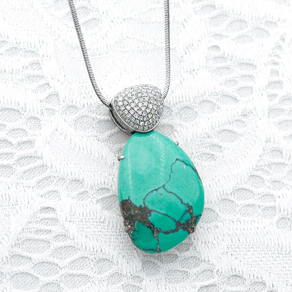 Turquoise (turquoise) pendant top ｜ PX04456